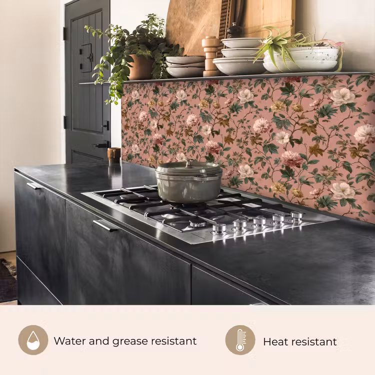 Kitchen splashback - Flowers - Classic - Pink — 5