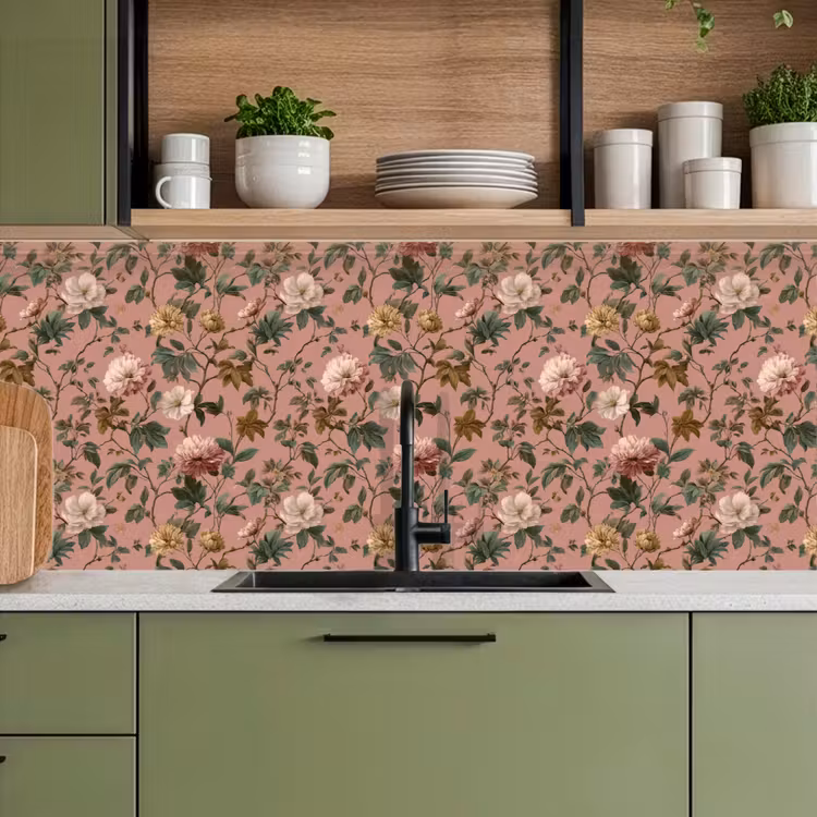 Kitchen splashback - Flowers - Classic - Pink — 8