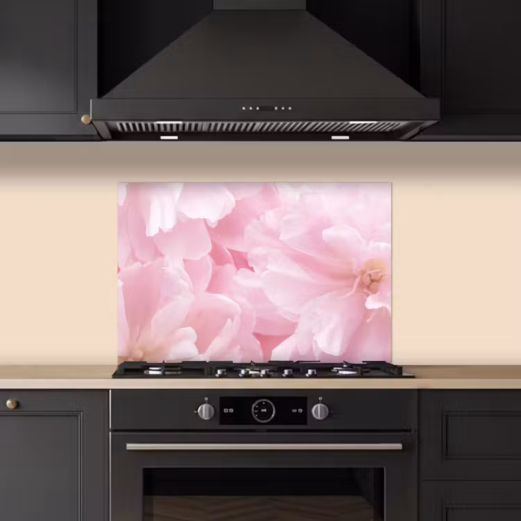 Kitchen splashback for hob - Floral beauty - Flowers - Pink - Peony — 5