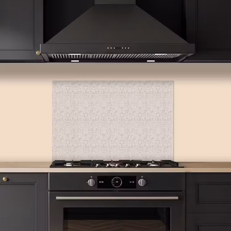 Kitchen splashback for hob - Flowers - Leaves - Light - Taupe — 5