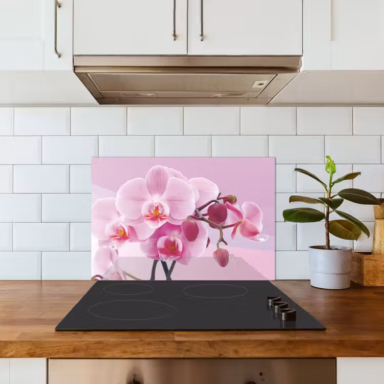 Kitchen splashback for hob - Flowers - Orchid - Pink — 3