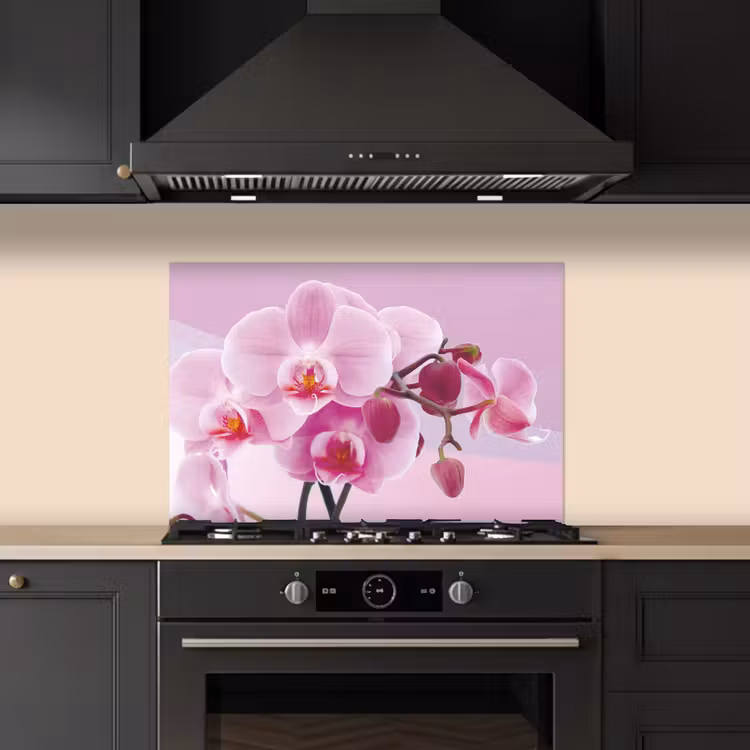 Kitchen splashback for hob - Flowers - Orchid - Pink — 5