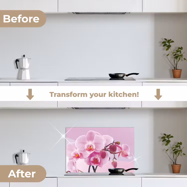 Kitchen splashback for hob - Flowers - Orchid - Pink — 7