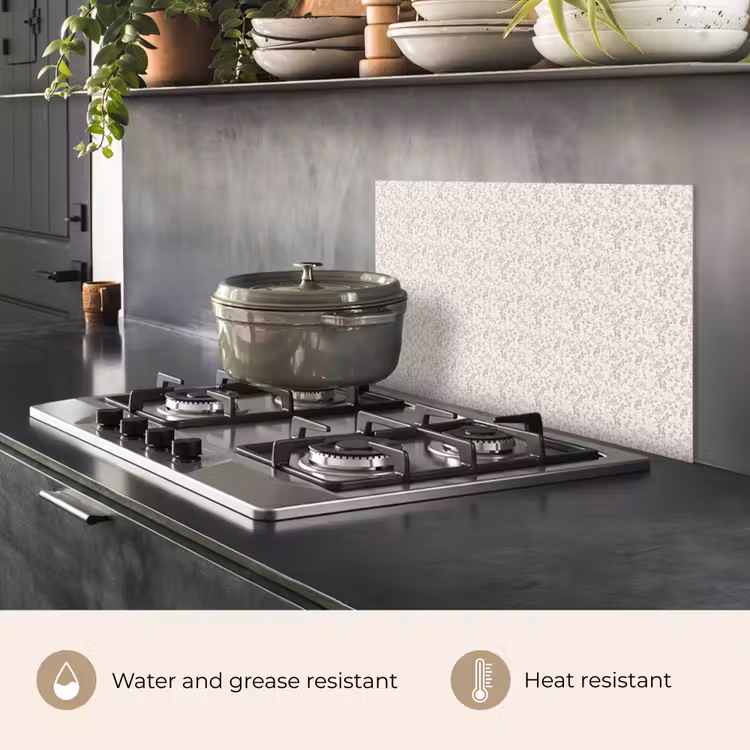 Kitchen splashback for hob - Flowers - Pattern - Taupe — 2