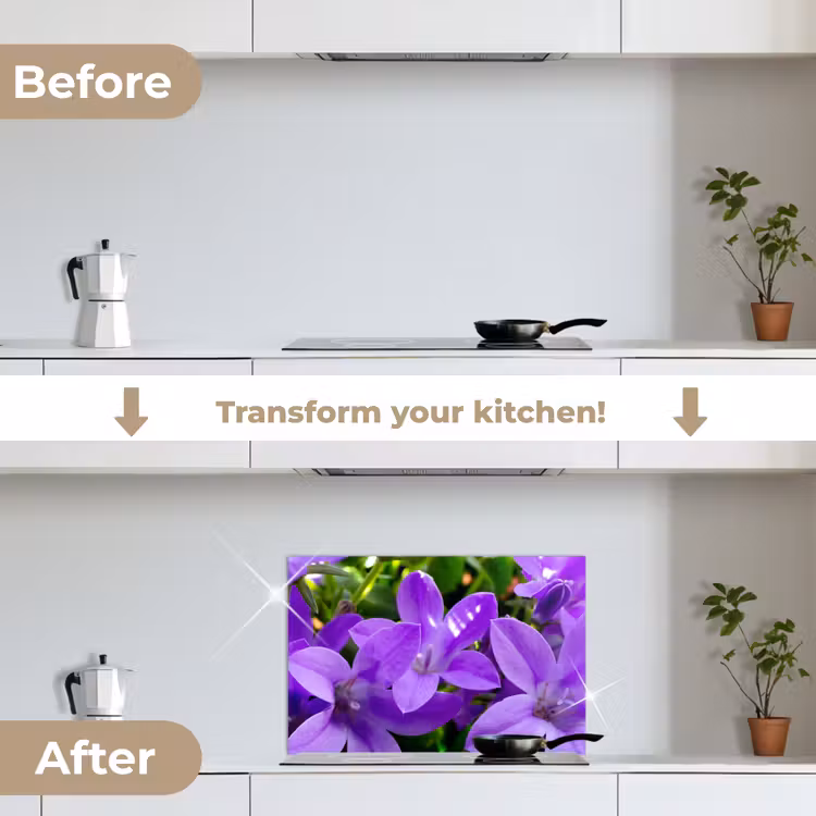 Kitchen splashback for hob - Flowers - Purple - Nature — 7