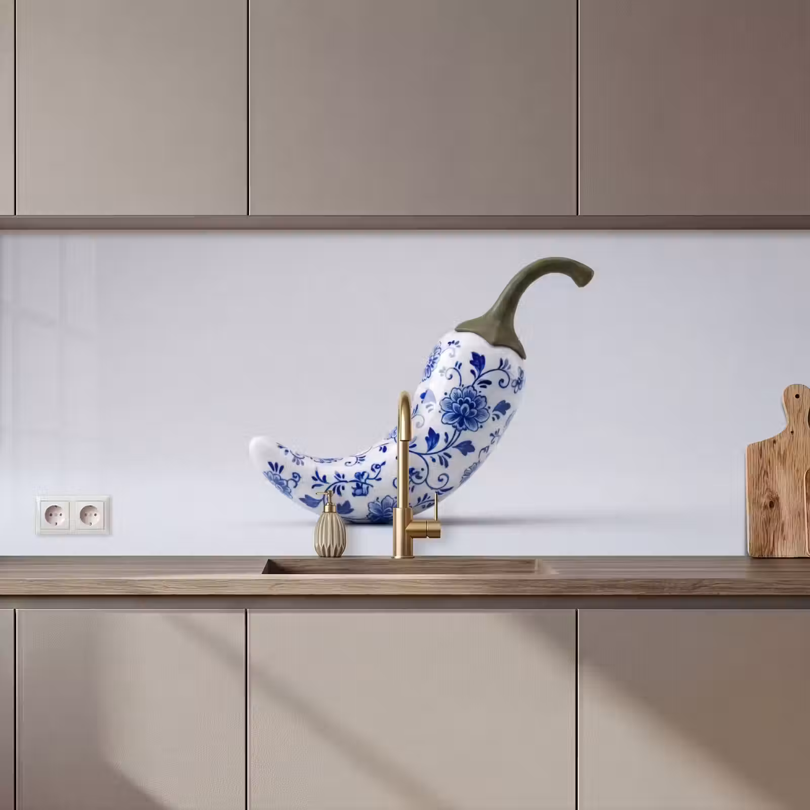 Kitchen splashback - Chili pepper - Ceramic - Blue — 1