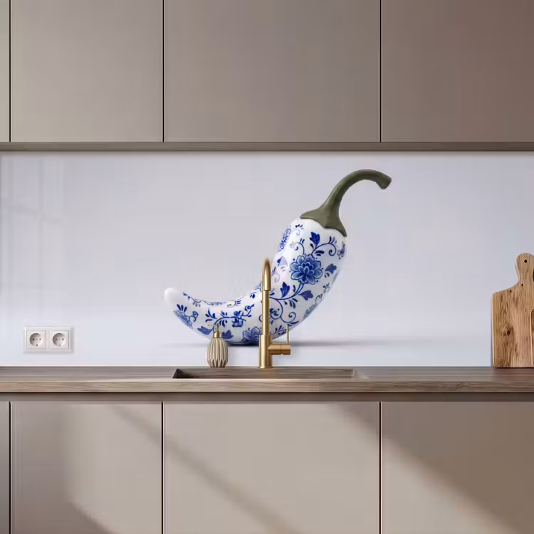 Kitchen splashback - Chili pepper - Ceramic - Blue — 1