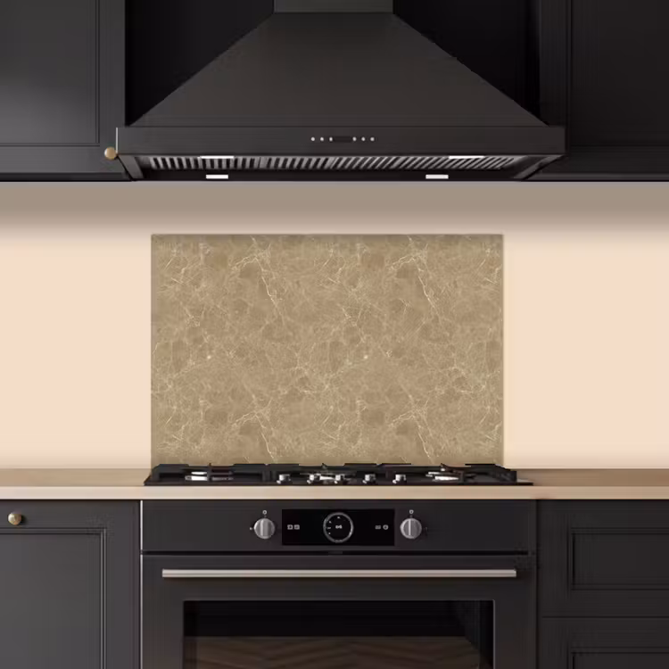 Kitchen splashback for hob - Beige - Marble - White veins — 5