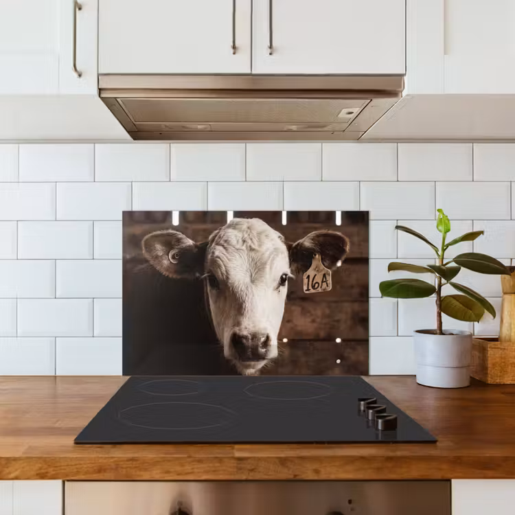 Kitchen splashback for hob - Calf - Earmark - Wooden stable — 3