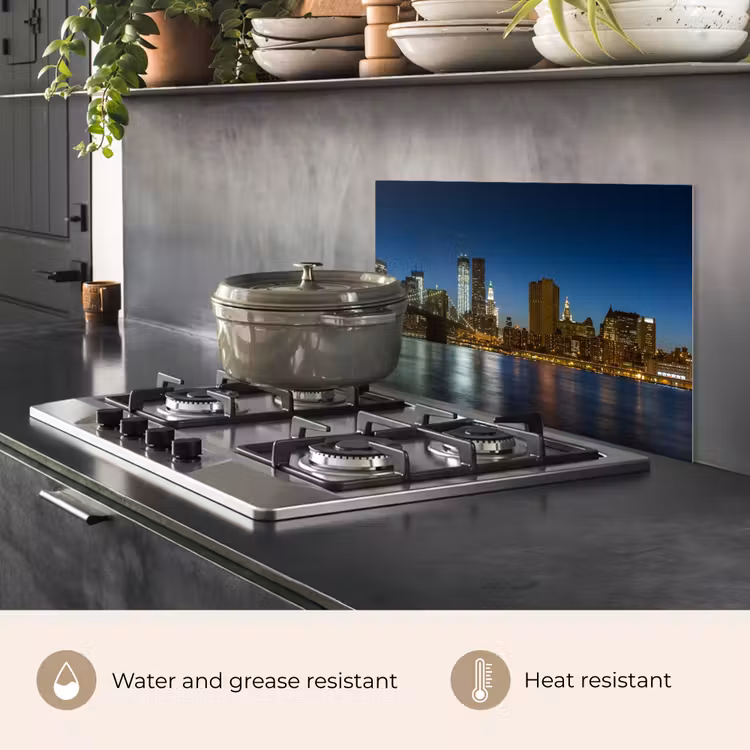 Kitchen splashback for hob - City lights - Evening - Skyline - Bridge — 2