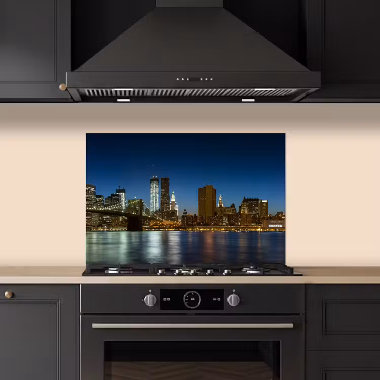 Kitchen splashback for hob - City lights - Evening - Skyline - Bridge — 5