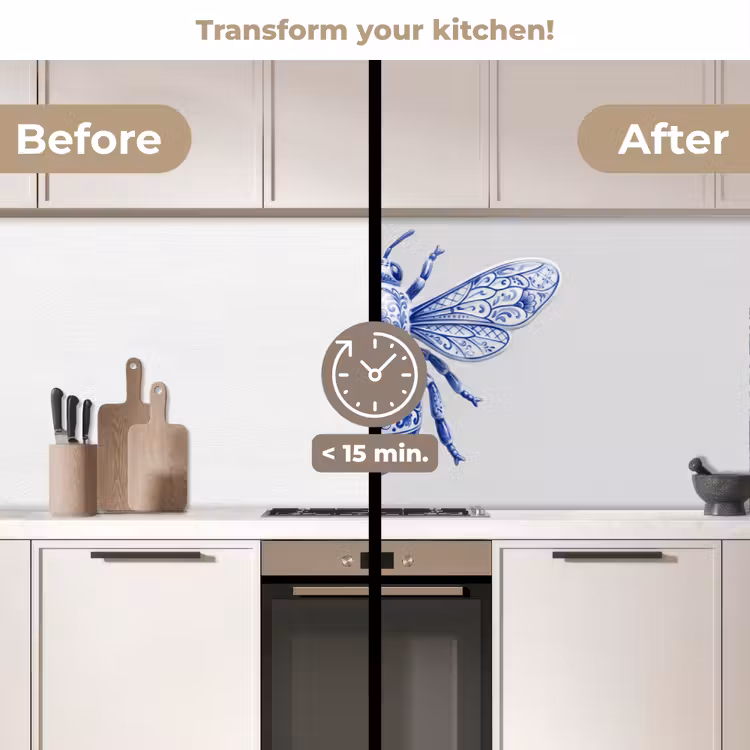 Kitchen splashback - Bee - Modern - Delft - Blue — 3