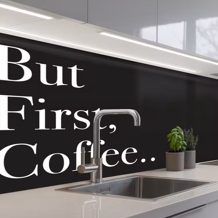 Kitchen splashback - But First Coffee — 2