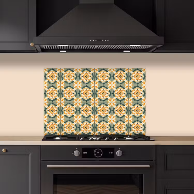 Kitchen splashback for hob - Ceramics - Weathered - Colorful — 5