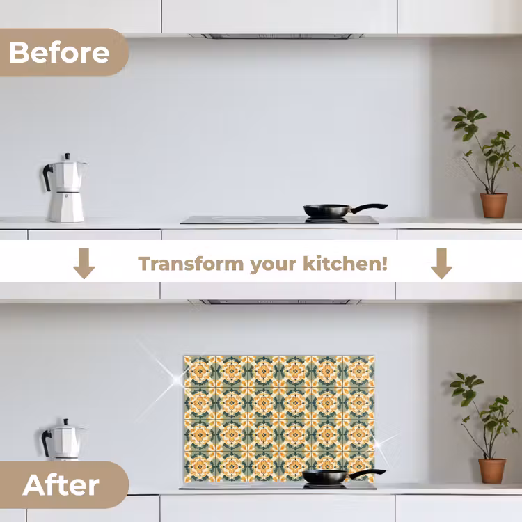Kitchen splashback for hob - Ceramics - Weathered - Colorful — 7
