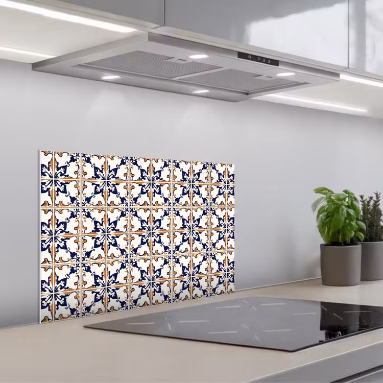Kitchen splashback for hob - Classic - Pattern - Colorful — 1