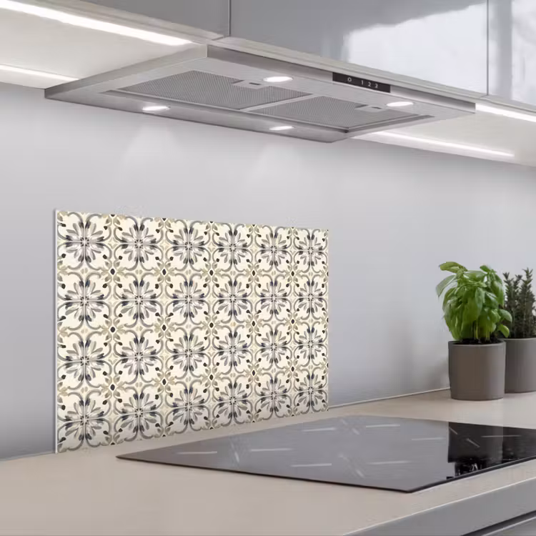Kitchen splashback for hob - Floral - Pattern - Colorful — 1