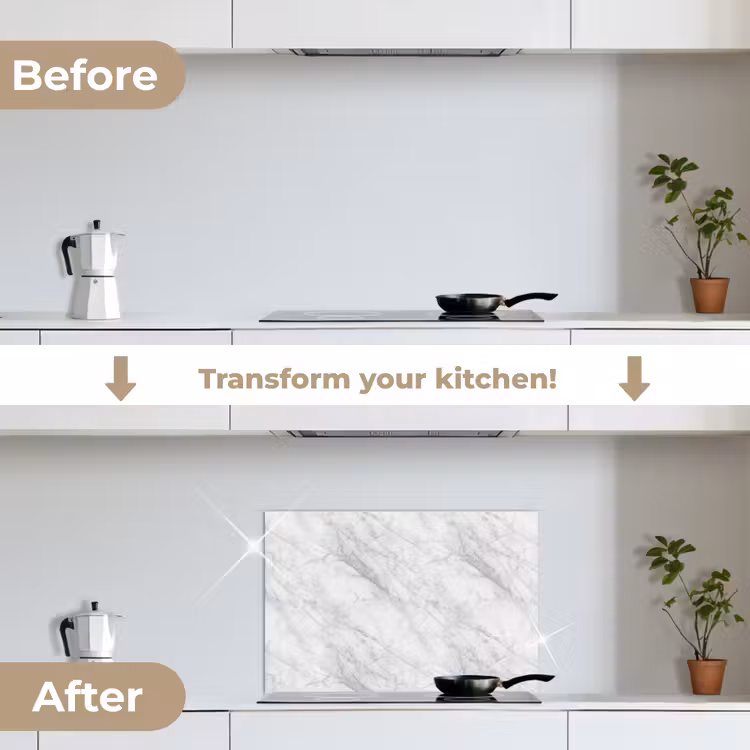 Kitchen splashback for hob - Classic - Marble - Gray — 7