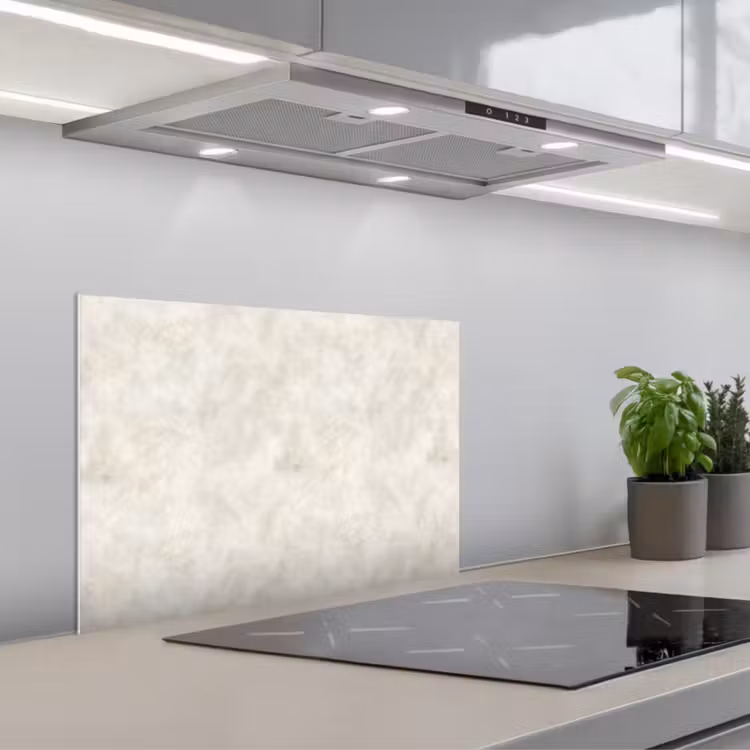 Kitchen splashback for hob - Cream beige - Marble - Veins — 1
