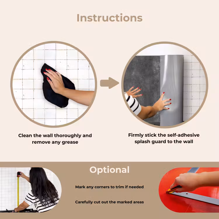 Kitchen splashback for hob - Dark gray - Rough - Concrete — 6