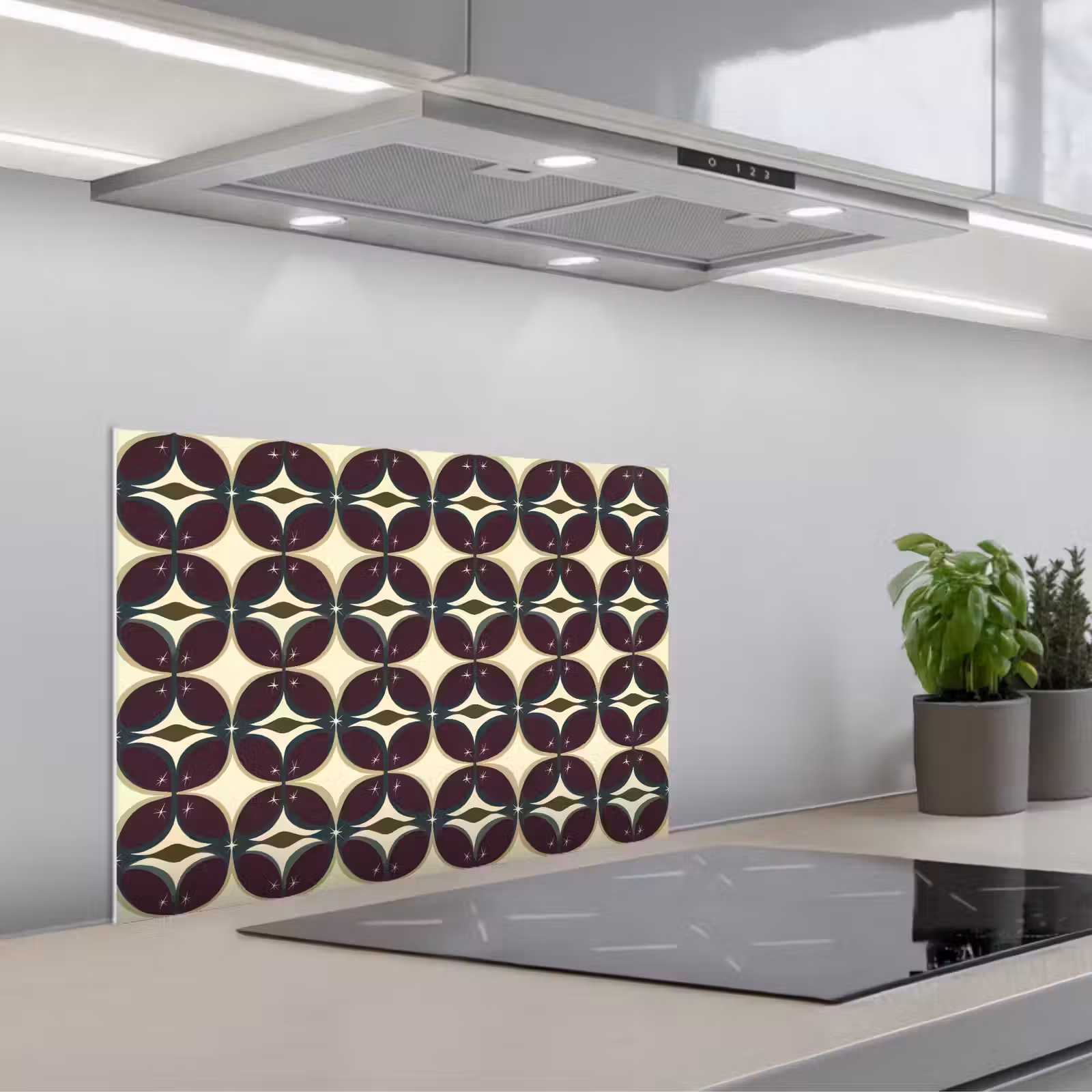 Kitchen splashback for hob - Circle - Retro - Colorful — 1