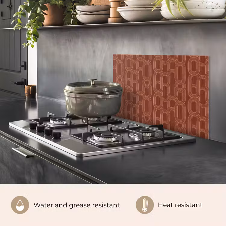 Kitchen splashback for hob - Abstract - Texture - Brown — 2
