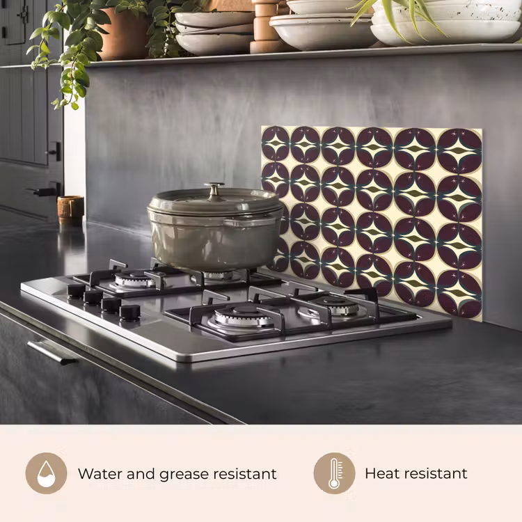 Kitchen splashback for hob - Circle - Retro - Colorful — 2