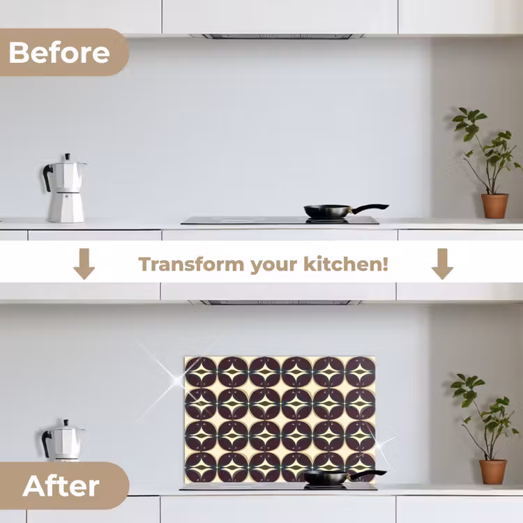 Kitchen splashback for hob - Circle - Retro - Colorful — 7