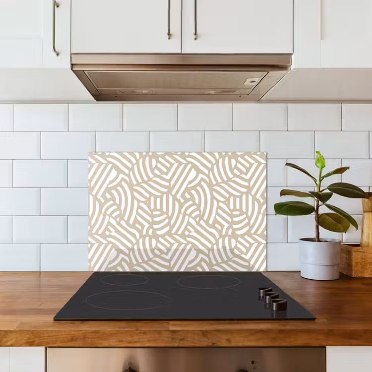 Kitchen splashback for hob - Abstract - Modern - Beige — 3