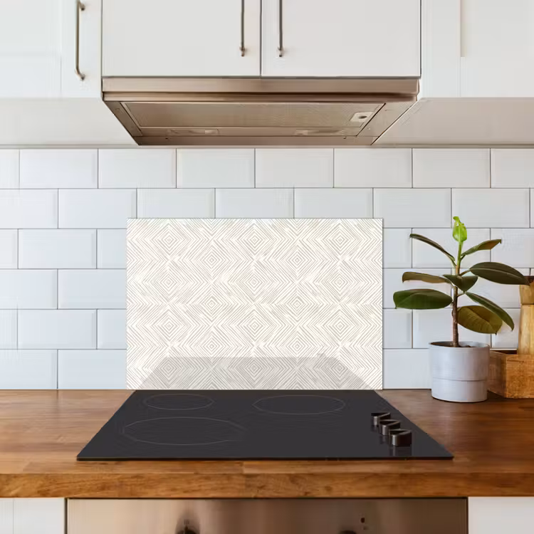 Kitchen splashback for hob - Abstract - Diamonds - Beige — 3