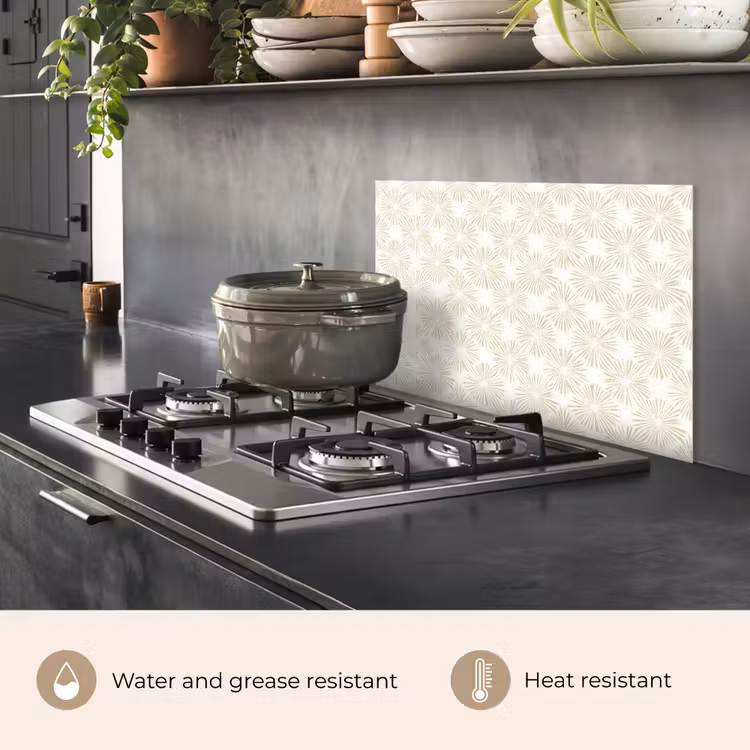 Kitchen splashback for hob - Abstract - Motif - Beige — 2