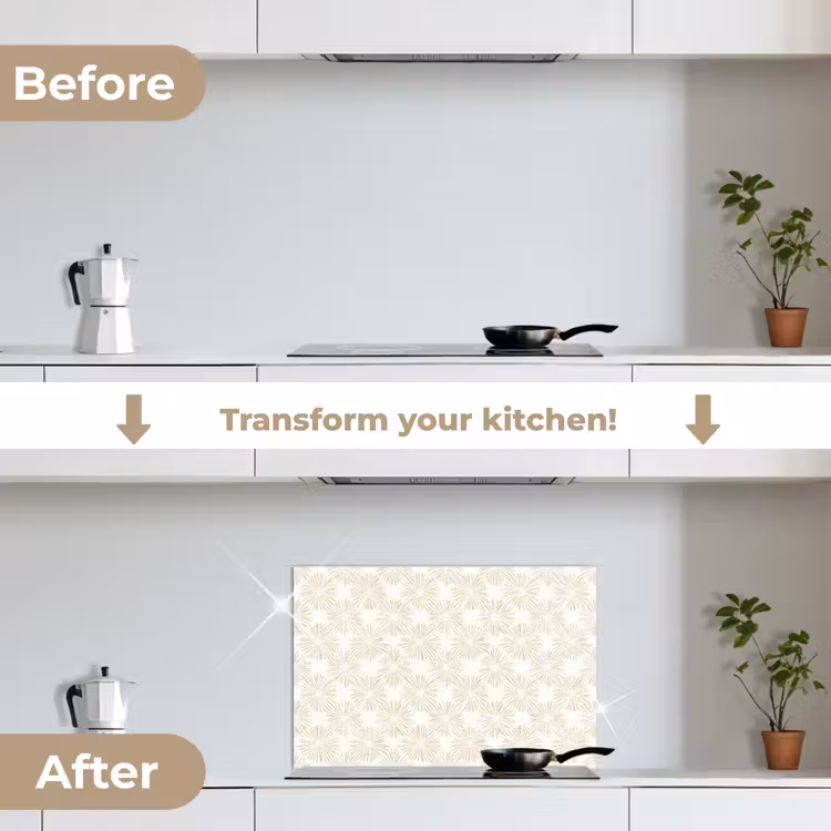 Kitchen splashback for hob - Abstract - Motif - Beige — 7