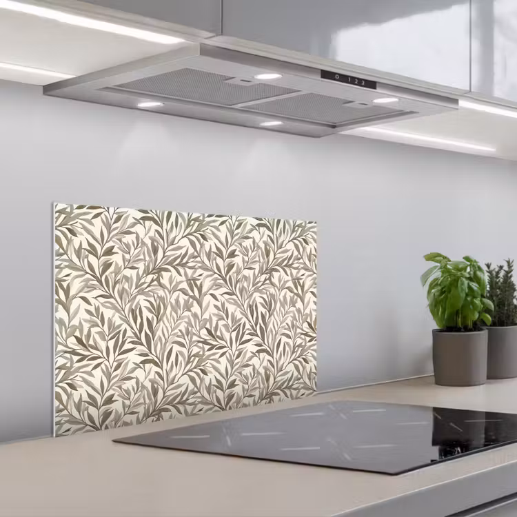 Kitchen splashback for hob - Branches - Botanical - Taupe — 1