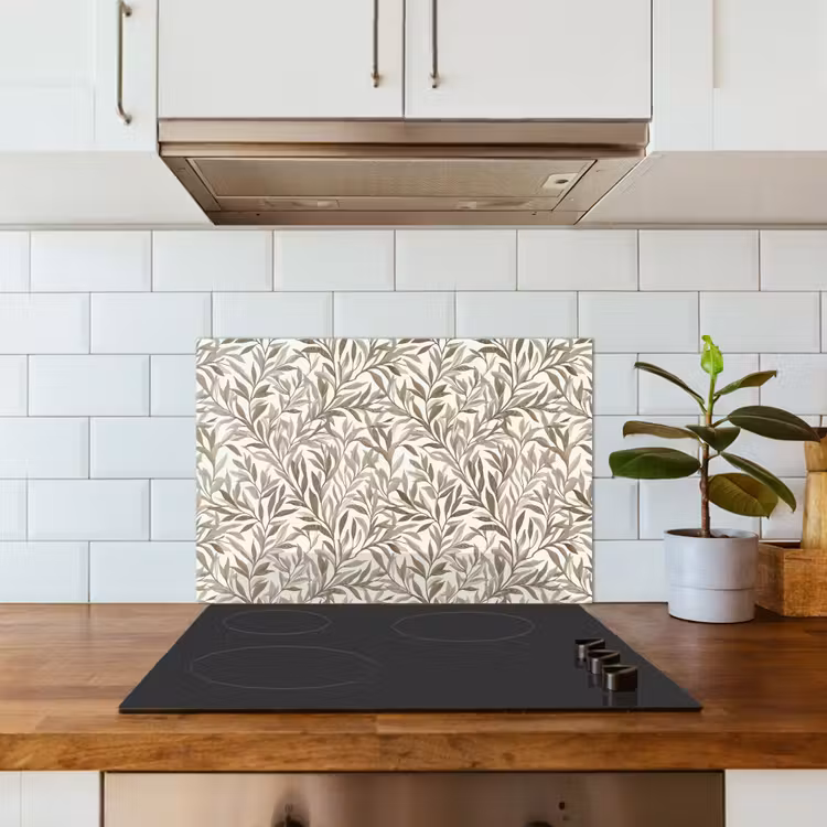 Kitchen splashback for hob - Branches - Botanical - Taupe — 3