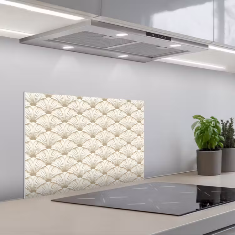 Kitchen splashback for hob - Classic - Art - Beige — 1