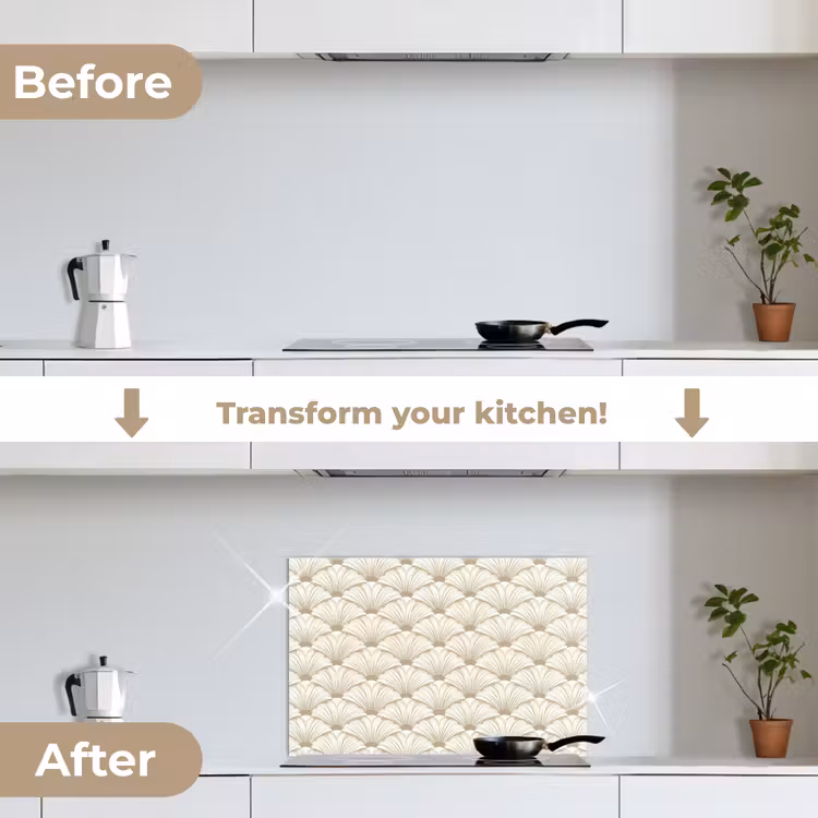 Kitchen splashback for hob - Classic - Art - Beige — 7