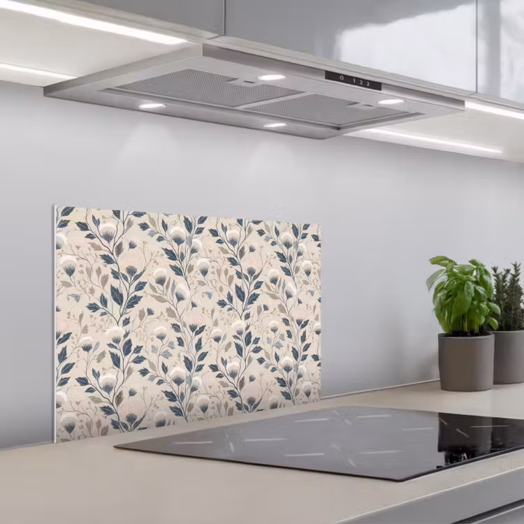 Kitchen splashback for hob - Classic - Botanical - Colorful — 1