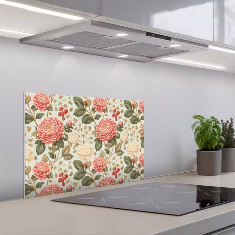Kitchen splashback for hob - Classic - Botanical - Multicolored — 1