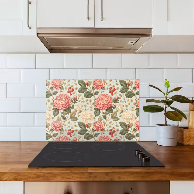 Kitchen splashback for hob - Classic - Botanical - Multicolored — 3
