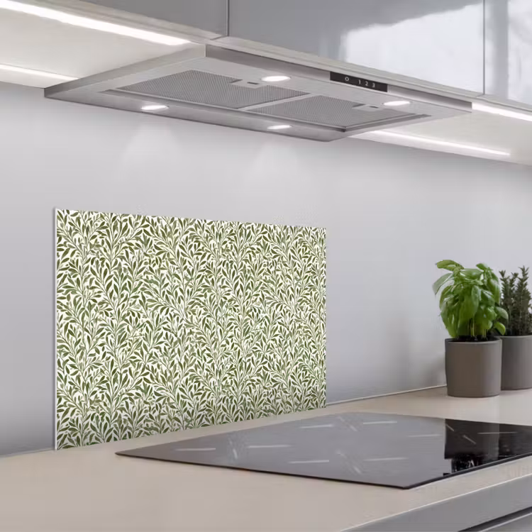 Kitchen splashback for hob - Botanical - Branches - Green — 1