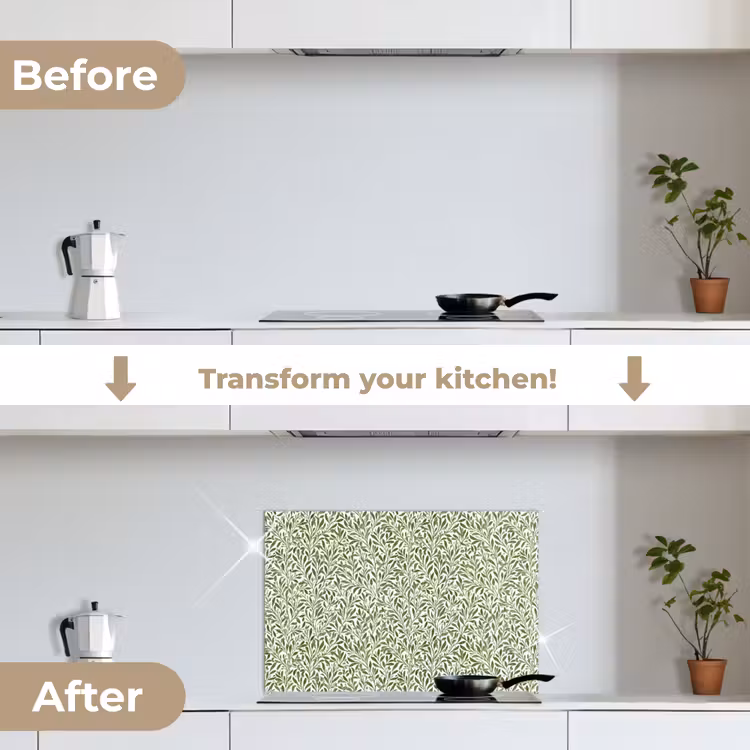 Kitchen splashback for hob - Botanical - Branches - Green — 7