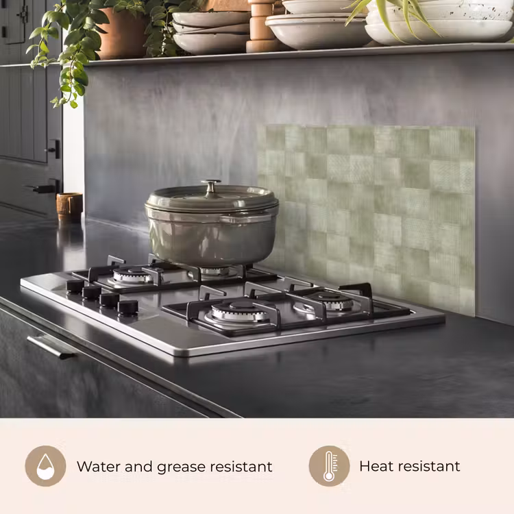 Kitchen splashback for hob - Flats - Rustic - Green — 2
