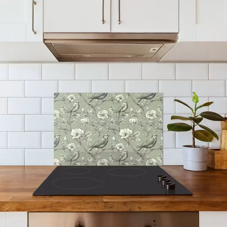 Kitchen splashback for hob - Classic - Botanical - Green — 3