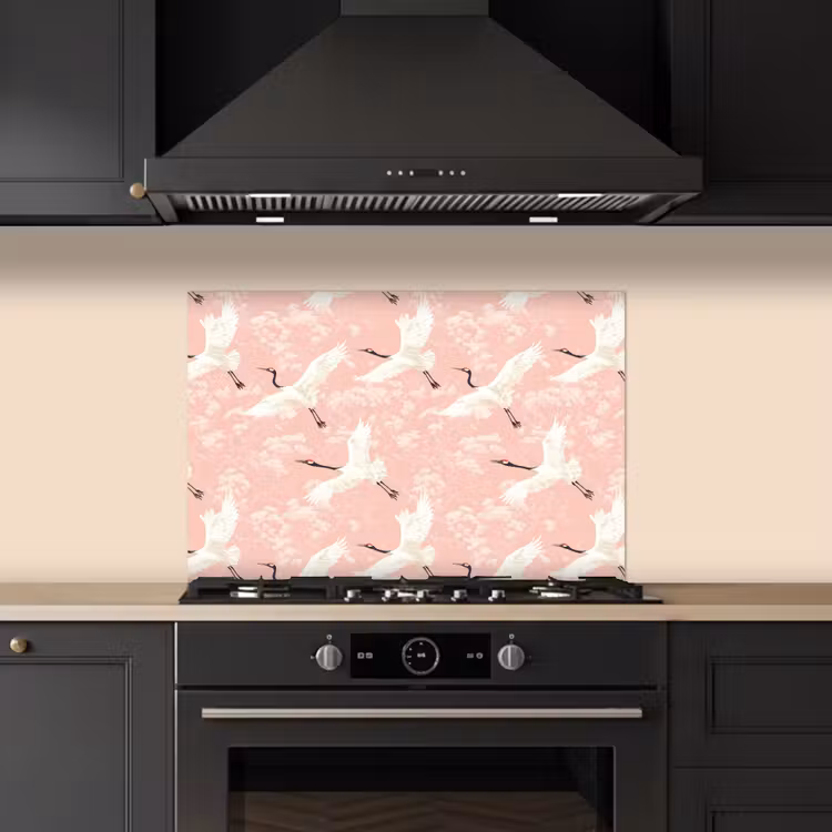 Kitchen splashback for hob - Crane - Blossom - Pink — 5
