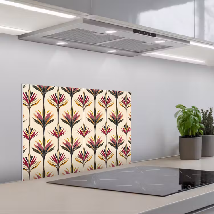Kitchen splashback for hob - Fan - Motif - Colorful — 1