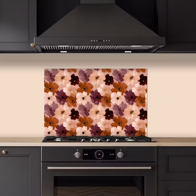 Kitchen splashback for hob - Flowers - Abstract - Earth tones — 5