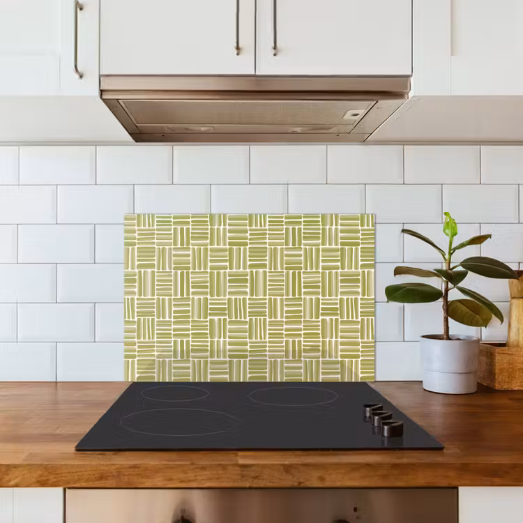 Kitchen splashback for hob - Braid - Pattern - Green — 3