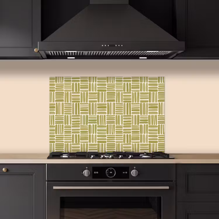 Kitchen splashback for hob - Braid - Pattern - Green — 5