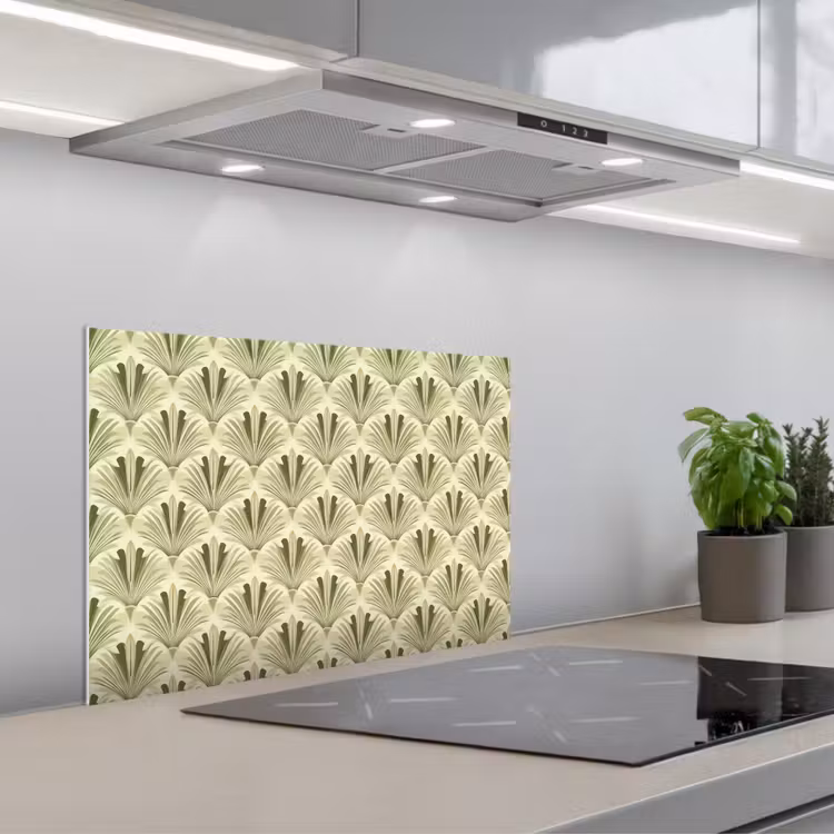 Kitchen splashback for hob - Classic - Fan - Green — 1