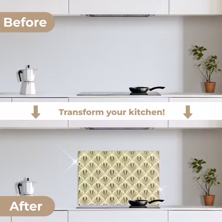 Kitchen splashback for hob - Classic - Fan - Green — 7